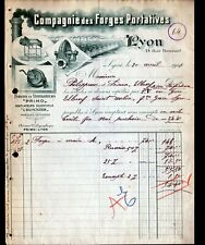 LYON (69) FACTORY OF FORGES & FANS ""PRIMO / CHRONNIER"" invoice in 1911