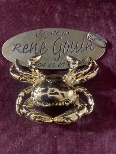 Broche vintage crabe - broche, signé
