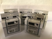 LOT DE 5 RUBANS D'ETIQUETTE ADHESIVE NYLON FLEXIBLE RHINO POUR DYMO 12 mm (1.791