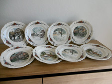 HUIT  ASSIETTES PLATES FAIENCE SARREGUEMINES OBERNAI LOUX Lot B.