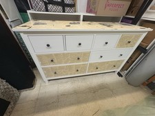Glossy ikea Hemnes dresser with removable glass top