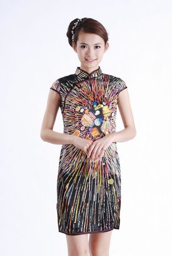 Jolie mini robe - mini, chinoise