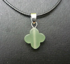 Pendentif trèfle à 4 feuilles Aventurine en pierre Naturelle, Collier Femme