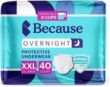 Because Unisex Maximum Pull Up Incontinence Underwear XXL 40 Ct. (1608)