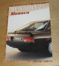 Renault 25 Monaco Brochure 1986-1987
