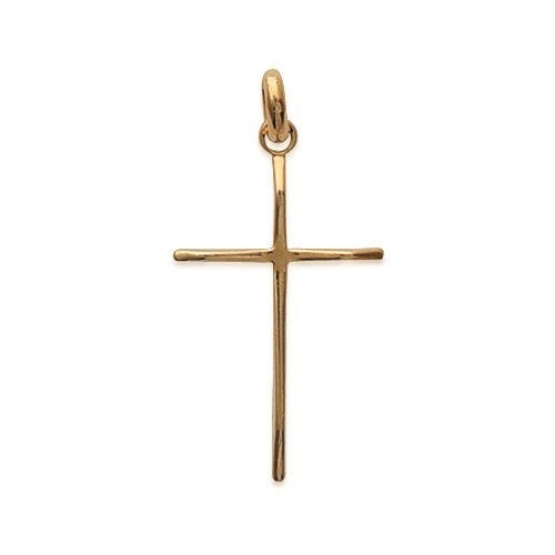 Pendentif croix plaqué - croix, or