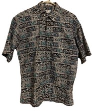 Vintage Pierre Cardin Mens Hawaiian Shirt Sz L Floral Button Down Beach Tropical