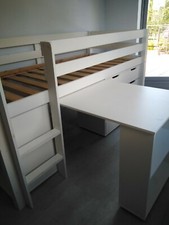 Lit de fille combiné blanc 