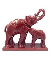 Charles Lemanceau Statue Faïence Saint-Clément Éléphants Art Deco Hauteur 30cm