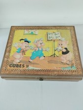 Antique 1968 Wooden Puzzle Game The 3 Little Pigs