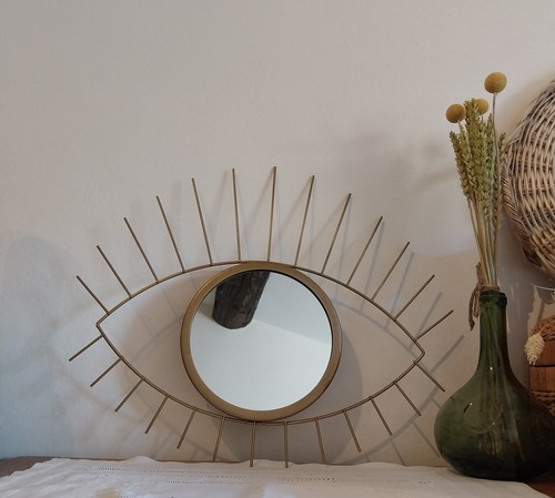 Miroir forme oeil - forme, metal