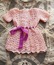 pretty antique doll crochet dress