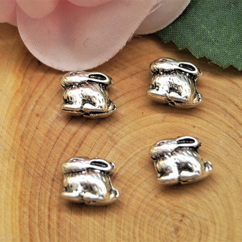 Perles lapins métal argent - perles,