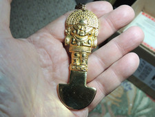 Vintage 1982 Knoxville TN World's Fair Gold Plated PERU Trepan Tool w/ 26" Chain