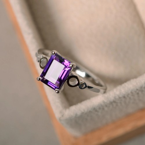 Bague améthyste pierre - bague, améthyste,
