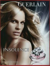 Publicité Papier - Parfum "Insolence" de Guerlain de 2007, Hilary Swank Mannequi