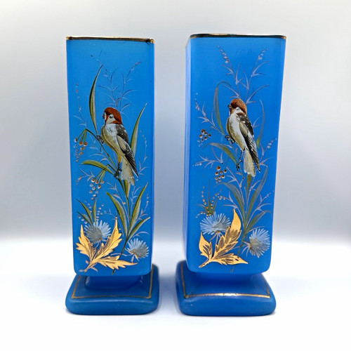 Antique victorian blue opaline - blue,