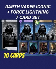 topps star wars card Trader DARTH VADER ICONIC  + FORCE LIGHTNING 7 CARD SET