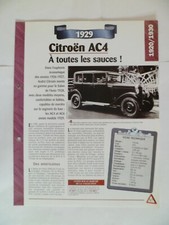 CARTE FICHE AUTO  CITROEN  AC4