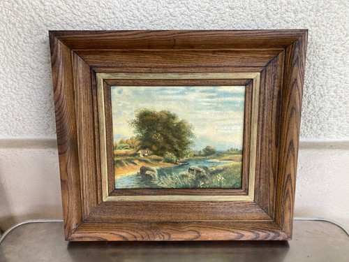 Ancien tableau paysage - paysage, huile