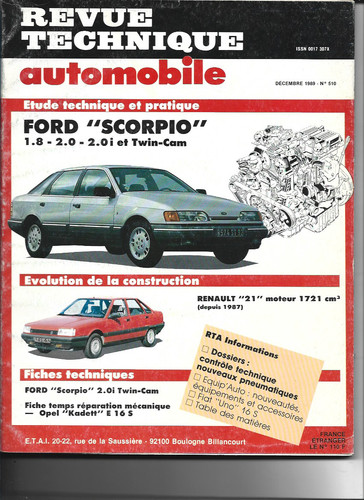 Revue technique automobile - revue,
