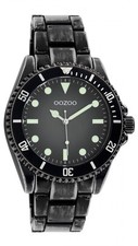 OOZOO Timepieces watch with black metallic bracelet strap and dial C11014