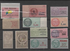 FRANCE FISCAUX 12 TIMBRES