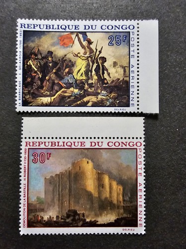 Timbre congo tableaux peintres - congo,