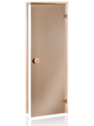 Porte sauna verre bronze - porte,
