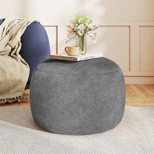 Round stuffed pouf ottoman for - ottoman,