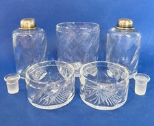 Ensemble de flacon de toilette en cristal et argent XIXeme pour coffret