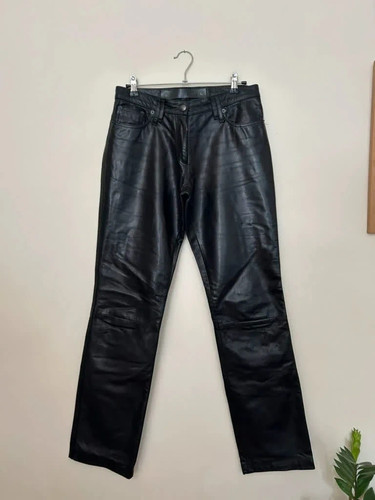 Pantalon droit cuir de - pantalon, en