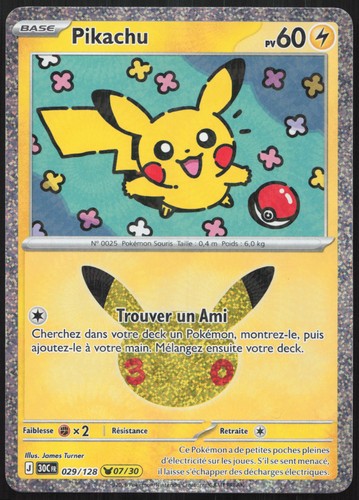 Carte pokémon pikachu 029 - pokémon, 029/128