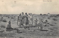 Old postcard Algeria / cooking a diffa