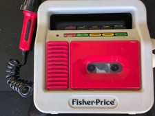 WORKS Vintage Fisher Price 1987 Red White 3808 Cassette Tape Recorder Player