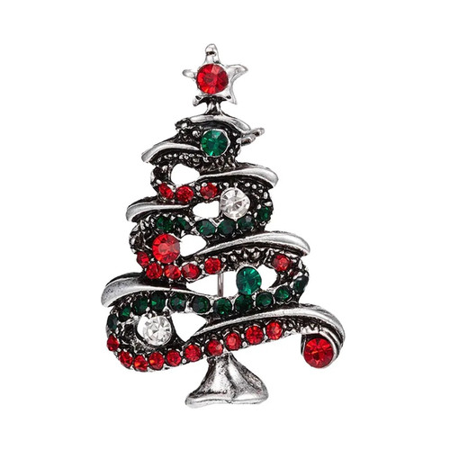Broche sapin argenté - broche, argenté,
