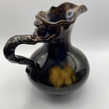 Vintage Stockton California Art Pottery Branch Handled Pitcher Rekston Marked