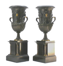 46CM Pair of Antique Bronze Vases 19th Century No Clock Ur Clock Pendulum Clock