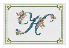 Kit De Broderie À Point Compté Ou Patron - Florashell - Lettre De L'Alphabet K