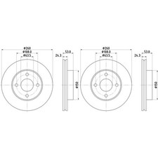 2x HELLA Pagid Disques Ø260mm