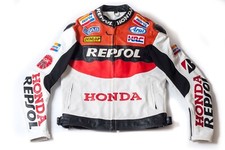 Honda Repsol Vintage Leather Biker Jacket Size L