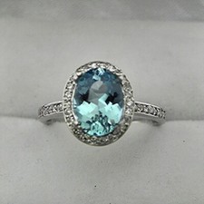 Bague naturelle aigue-marine