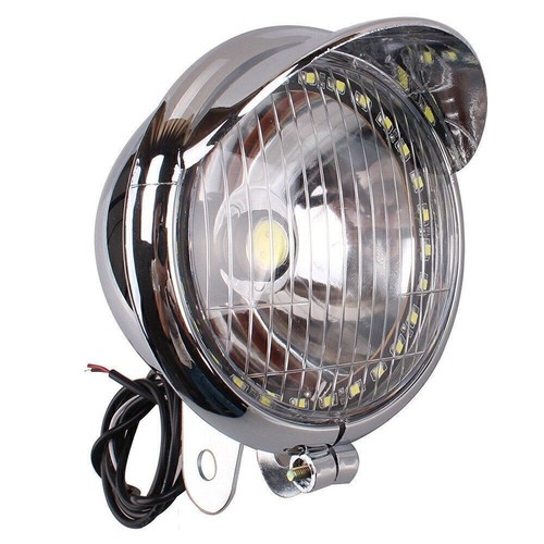 Phare moto chromé led - 27, +