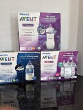 Lot 9 Philips Avent Natural Baby Bottle Clear PLASTIC 4oz 0+ 1 + 6 Months New