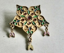 BROCHE ARGENT MASSIF EMAILLE