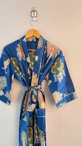 Indian indigo kimono coton - indigo,