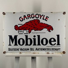 Plaque émaillée Mobiloil - 60x40cm (23,6x15,7") - Grande signalisation...