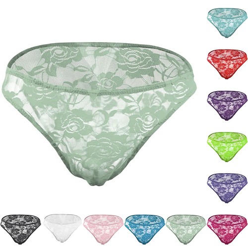 Slip homme dentelle florale - en,