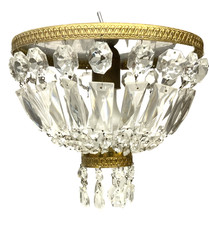 Antique CEILING LIGHT crystal tassels CHANDELIER pendant light