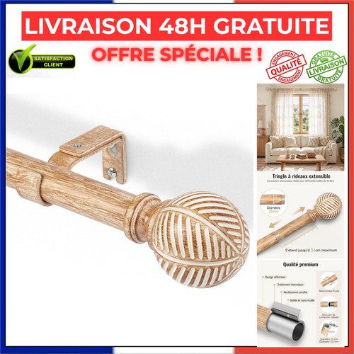 Tringle rideaux effet - à, bois